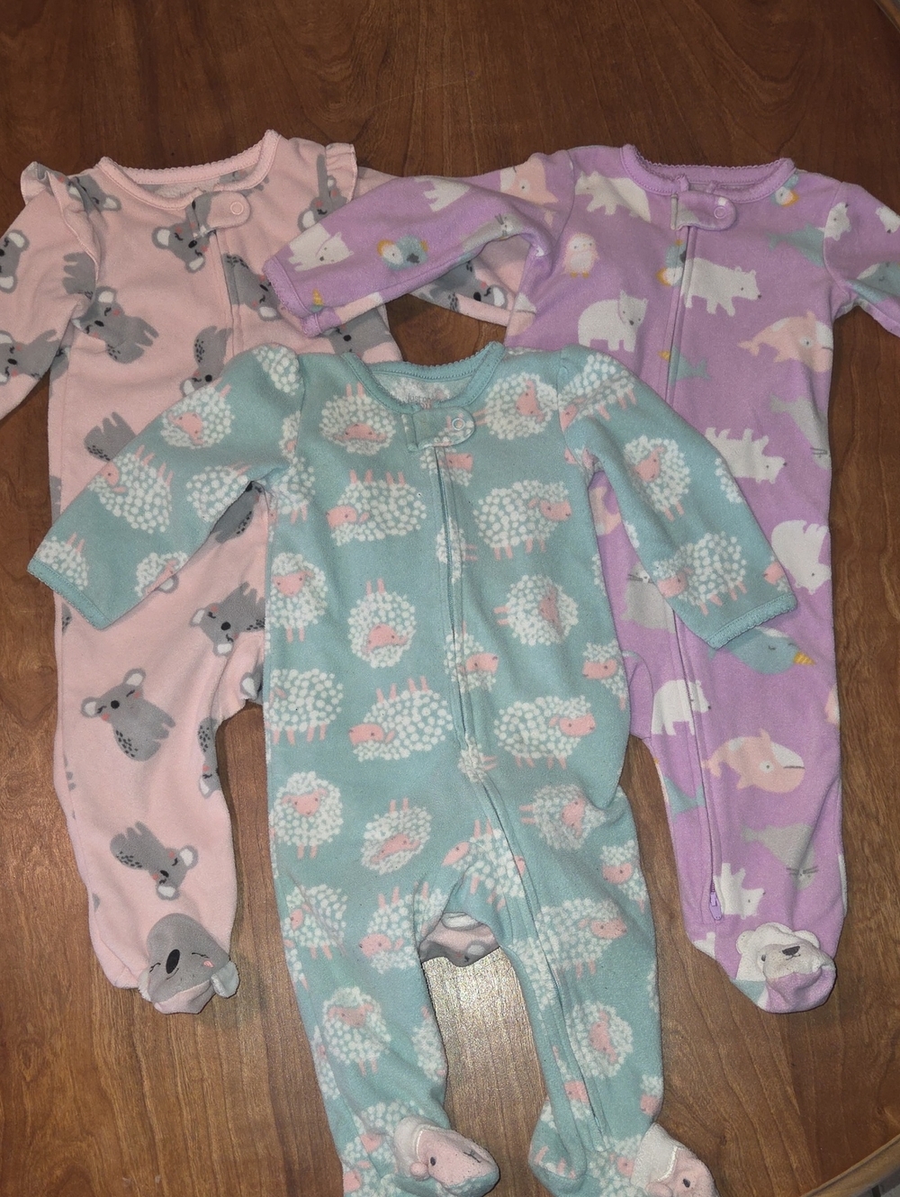 Kids One-Piece Sleepers - Pastel Pink, Lavender, Mint (3-Pack)
